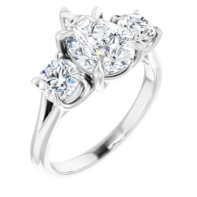 Pear Accent Engagement Ring