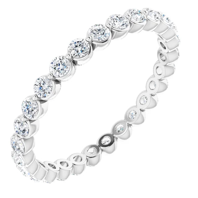 Round Brilliant Moissanite Eternity Band