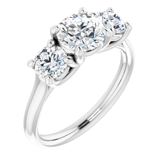 Round Brilliant Accent Engagement Ring