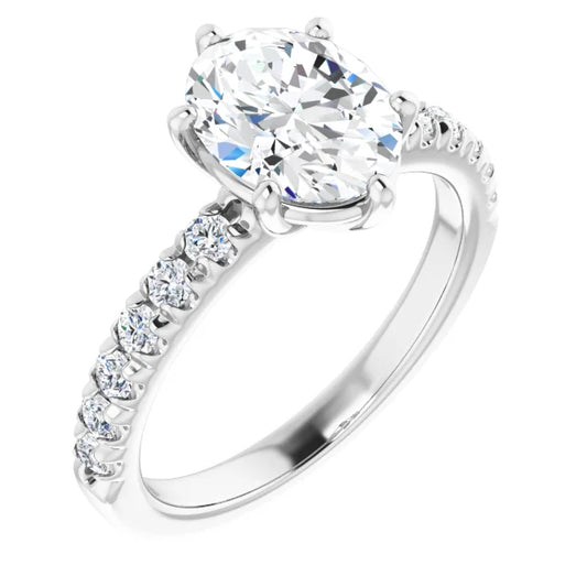 Oval Six Claw Set Style Engagement Ring