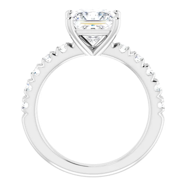 Princess Four Claw Set Style Engagement Ring