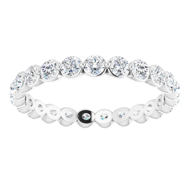 Round Brilliant Moissanite Eternity Band