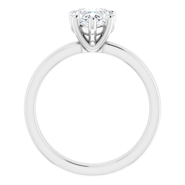 Heart Wide Band Solitaire Engagement Ring