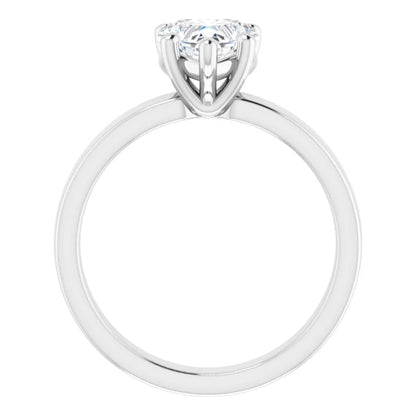 Heart Wide Band Solitaire Engagement Ring