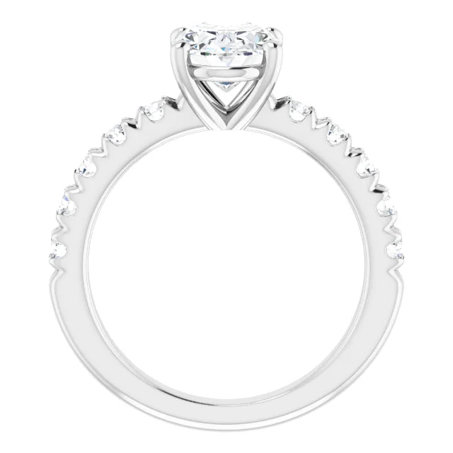 Oval Four Claw Set Style Engagement Ring