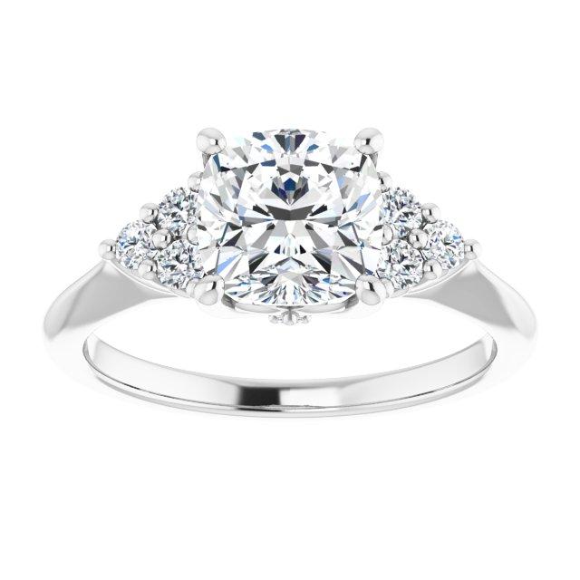 Cushion Antique Inspired Design Engagement Ring