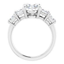 Oval Multi Stone Accent Style Engagement Ring