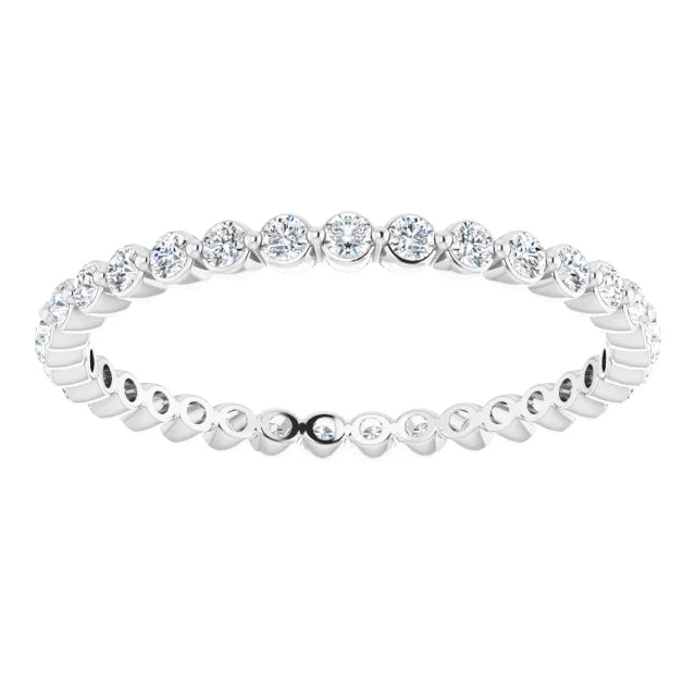 Round Brilliant Moissanite Eternity Band