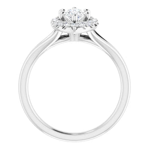 Marquise Halo Style Engagement Ring