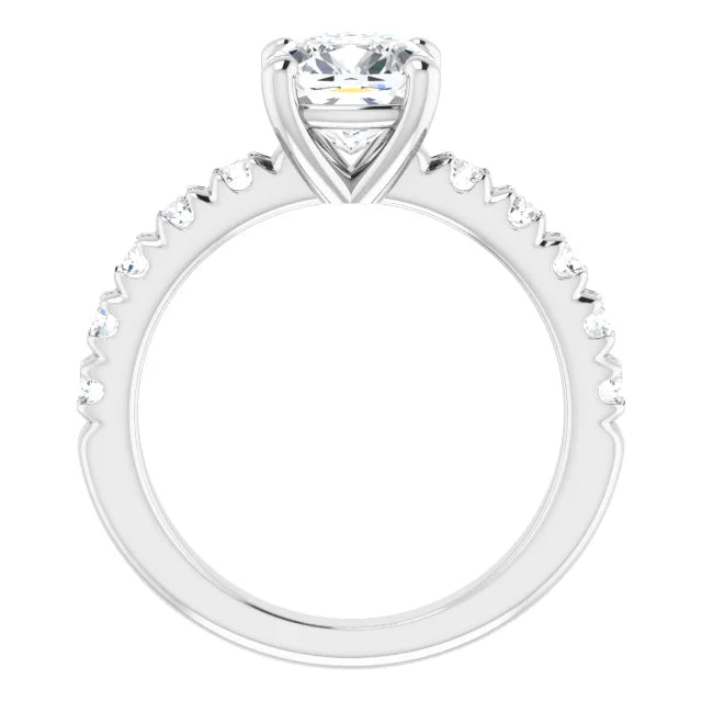 Cushion Four Claw Set Style Engagement Ring