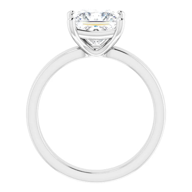 Princess Wide Band Solitaire Engagement Ring