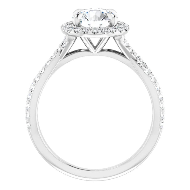 Round Brilliant Twist Halo Style Engagement Ring