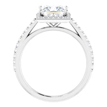Princess Halo Style Engagement Ring