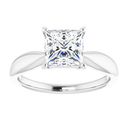 Princess Knife Edge Solitaire Engagement Ring