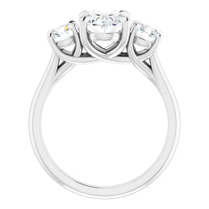Oval Accent Engagement Ring