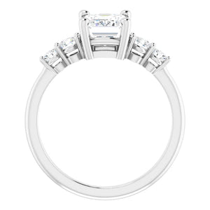 Emerald Multi Stone Accent Style Engagement Ring