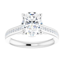 Oval Diamond Band Engagement Ring