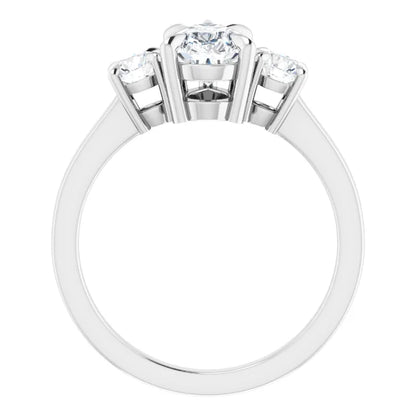 Pear Accent Engagement Ring
