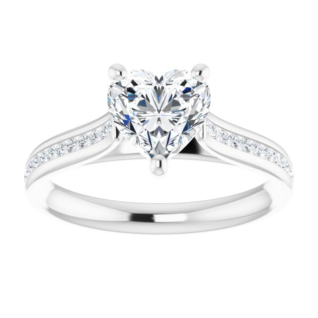 Heart Diamond Band Engagement Ring