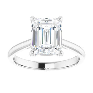 Emerald Solitaire Engagement Ring