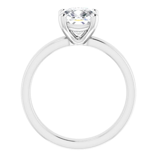 Cushion Wide Band Solitaire Engagement Ring