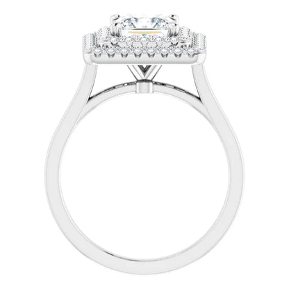 Princess Double Halo Style Engagement Ring