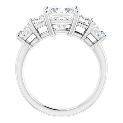 Princess Multi Stone Accent Style Engagement Ring