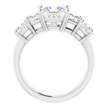 Princess Multi Stone Accent Style Engagement Ring