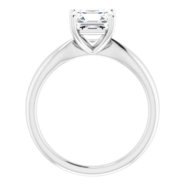 Asscher Knife Edge Solitaire Engagement Ring