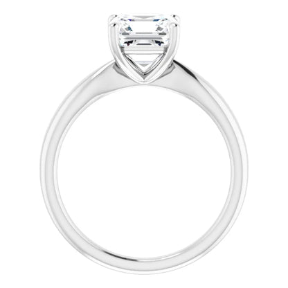 Asscher Knife Edge Solitaire Engagement Ring
