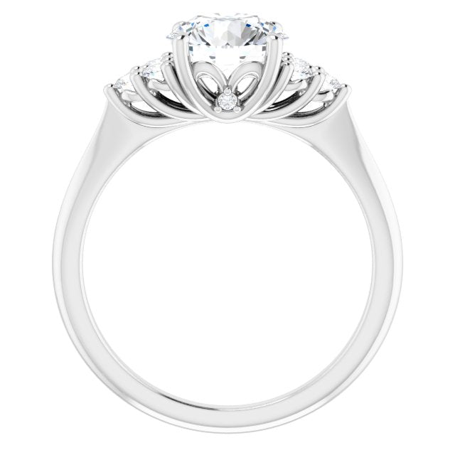 Round Brilliant Antique Inspired Design Engagement Ring