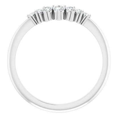 Moissanite Contour Wedding Band