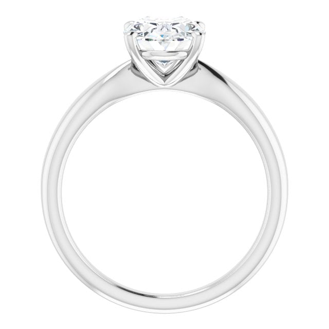 Oval Knife Edge Solitaire Engagement Ring