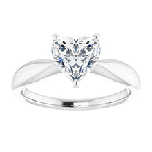 Heart Knife Edge Solitaire Engagement Ring