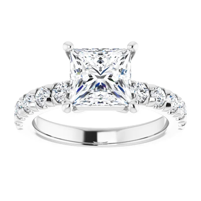 Princess Four Claw Set Style Engagement Ring