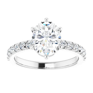 Oval Six Claw Set Style Engagement Ring
