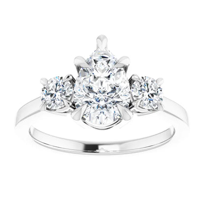 Pear Accent Engagement Ring