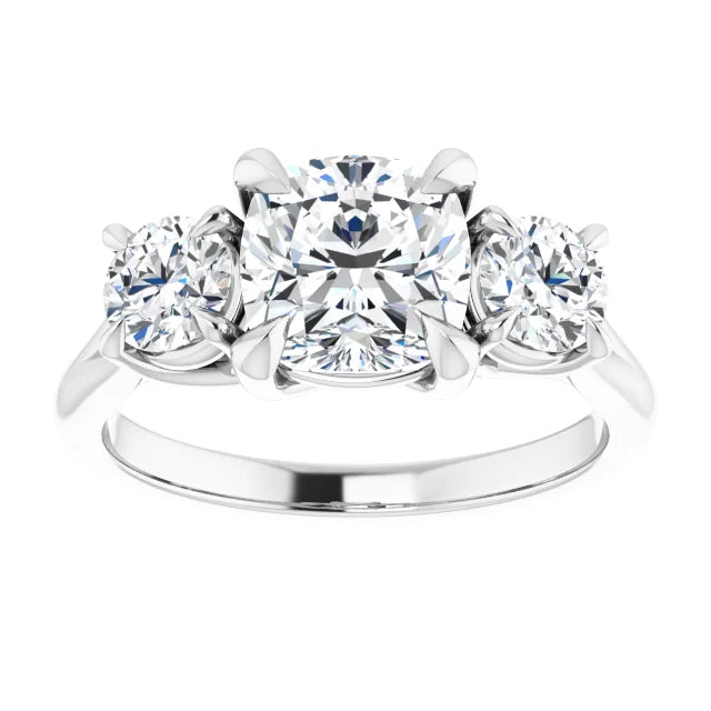 Cushion Accent Engagement Ring