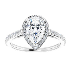 Pear Halo Style Engagement Ring
