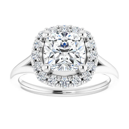 Cushion Halo Style Engagement Ring