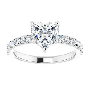 Heart Five Claw Set Style Engagement Ring
