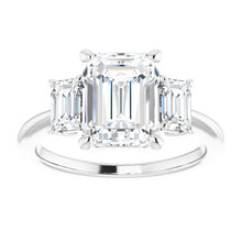 Emerald Accent Engagement Ring