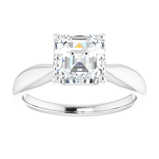 Asscher Knife Edge Solitaire Engagement Ring