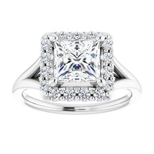 Princess Halo Style Engagement Ring