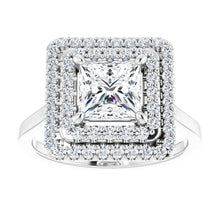 Princess Double Halo Style Engagement Ring
