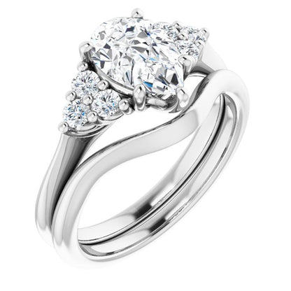 Pear Antique Inspired Design Engagement Ring