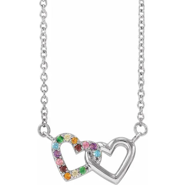 Rainbow heart deals necklace