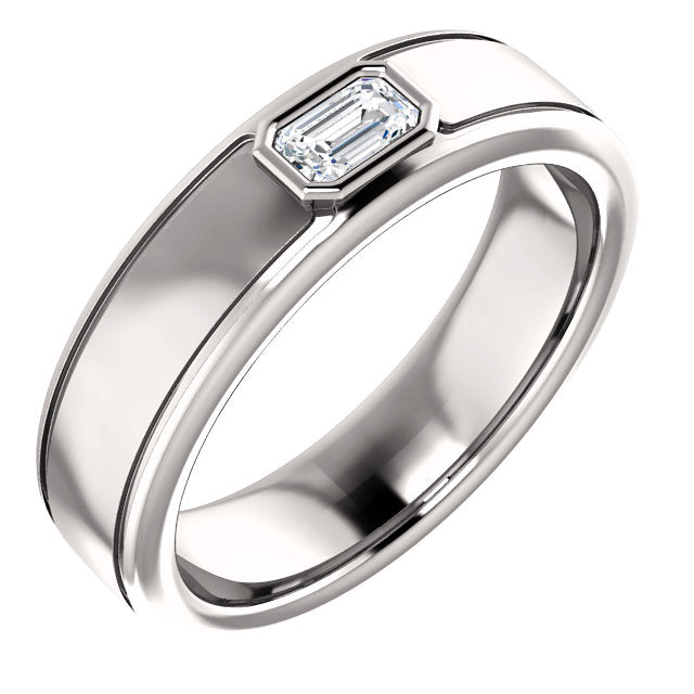 Men's Diamond Wedding Band - I Heart Moissanites