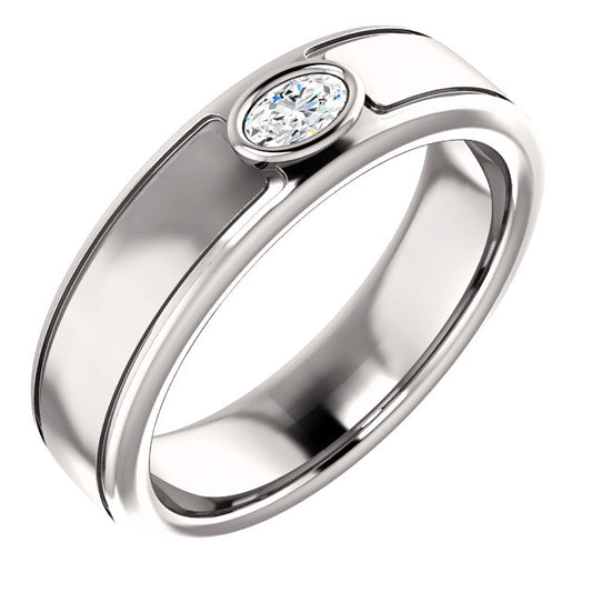 Men's Diamond Wedding Band - I Heart Moissanites