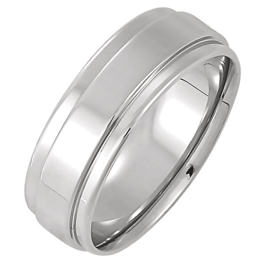 Men's Flat Edge Wedding Band - I Heart Moissanites